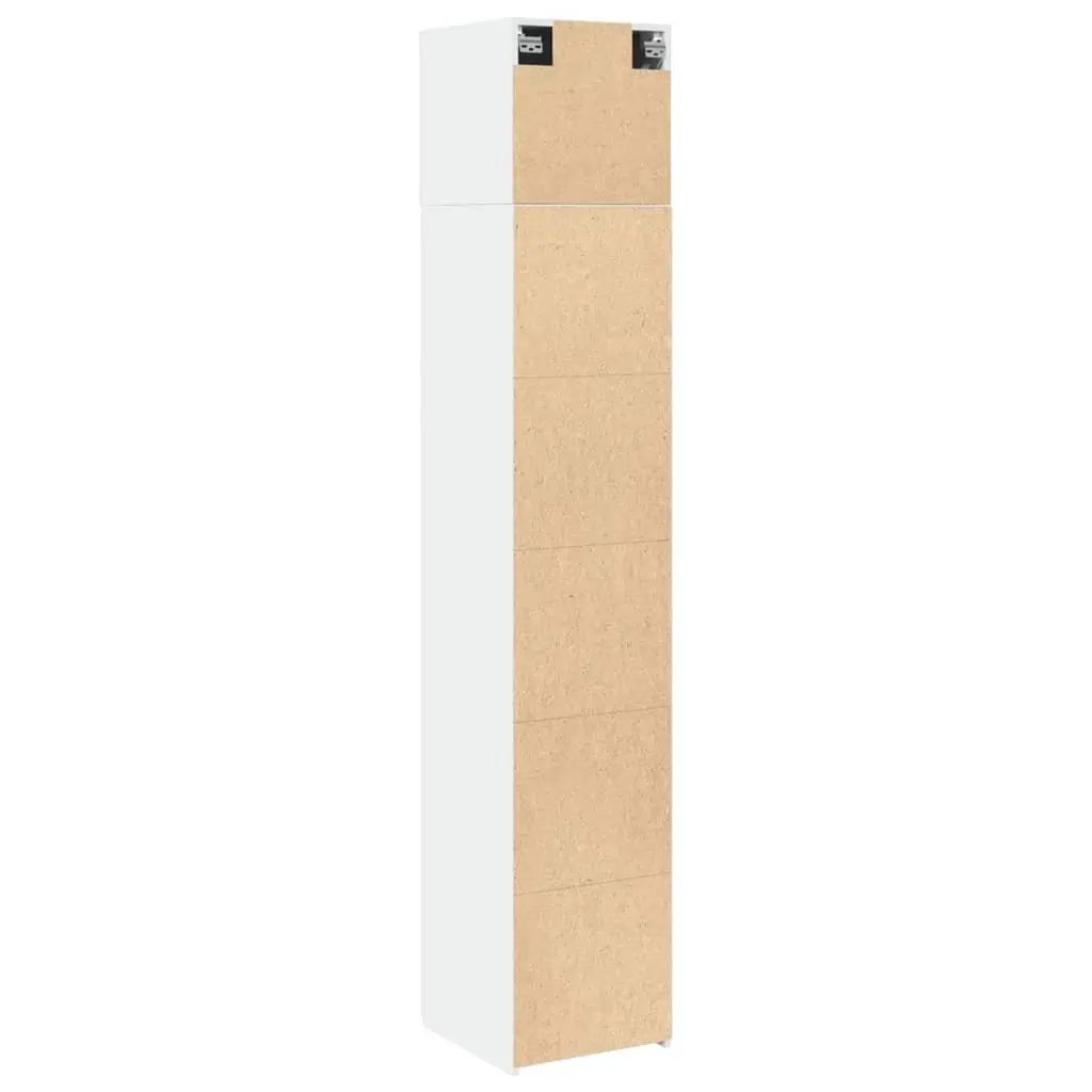 Slim Storage Cabinet White Engineered Wood Tall Bathroom Bedroom 40x42.5x225cm