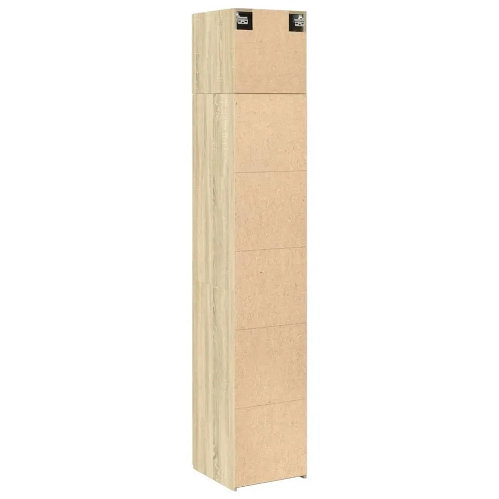 Tall Slim Storage Cabinet in Sonoma Oak