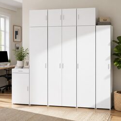 Storage Cabinet Dimensions: 70x42.5x225 cm in White
