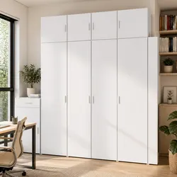 White Tall Storage Cabinet, 80 x 42.5 x 225 cm