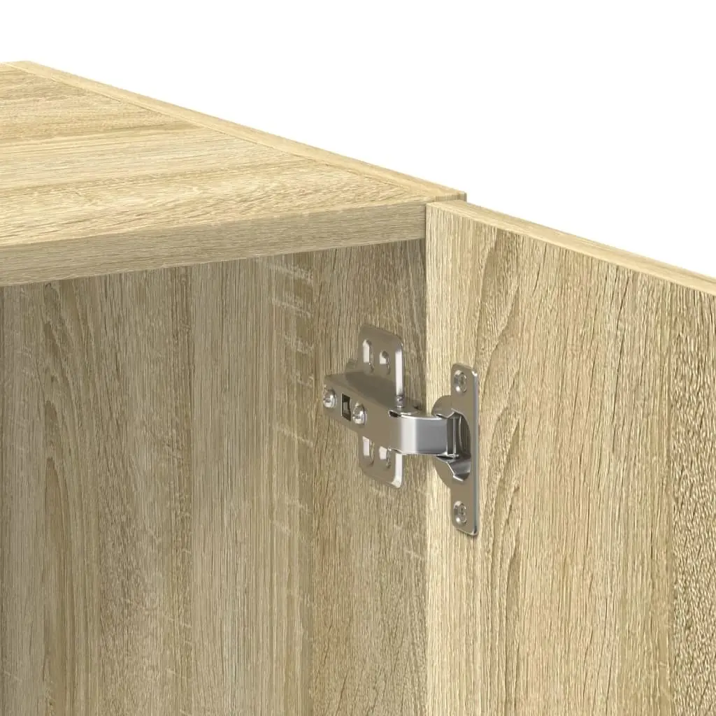 Highboard Storage Cabinet Brown Engineered Wood Living Room Bedroom 80 x 42.5 x 249 cm
