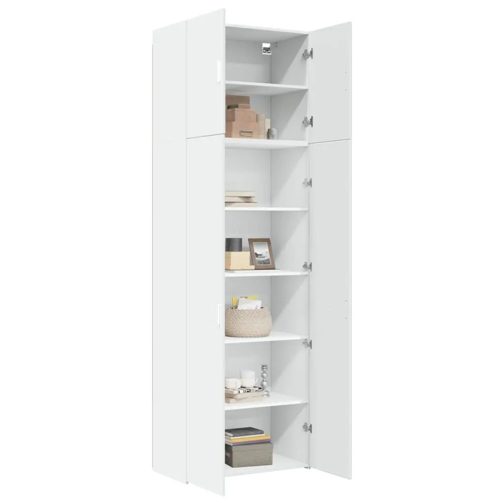 Highboard Storage Cabinet for Living Room Bedroom Hallway 80x42.5x249cm Engineered Wood White