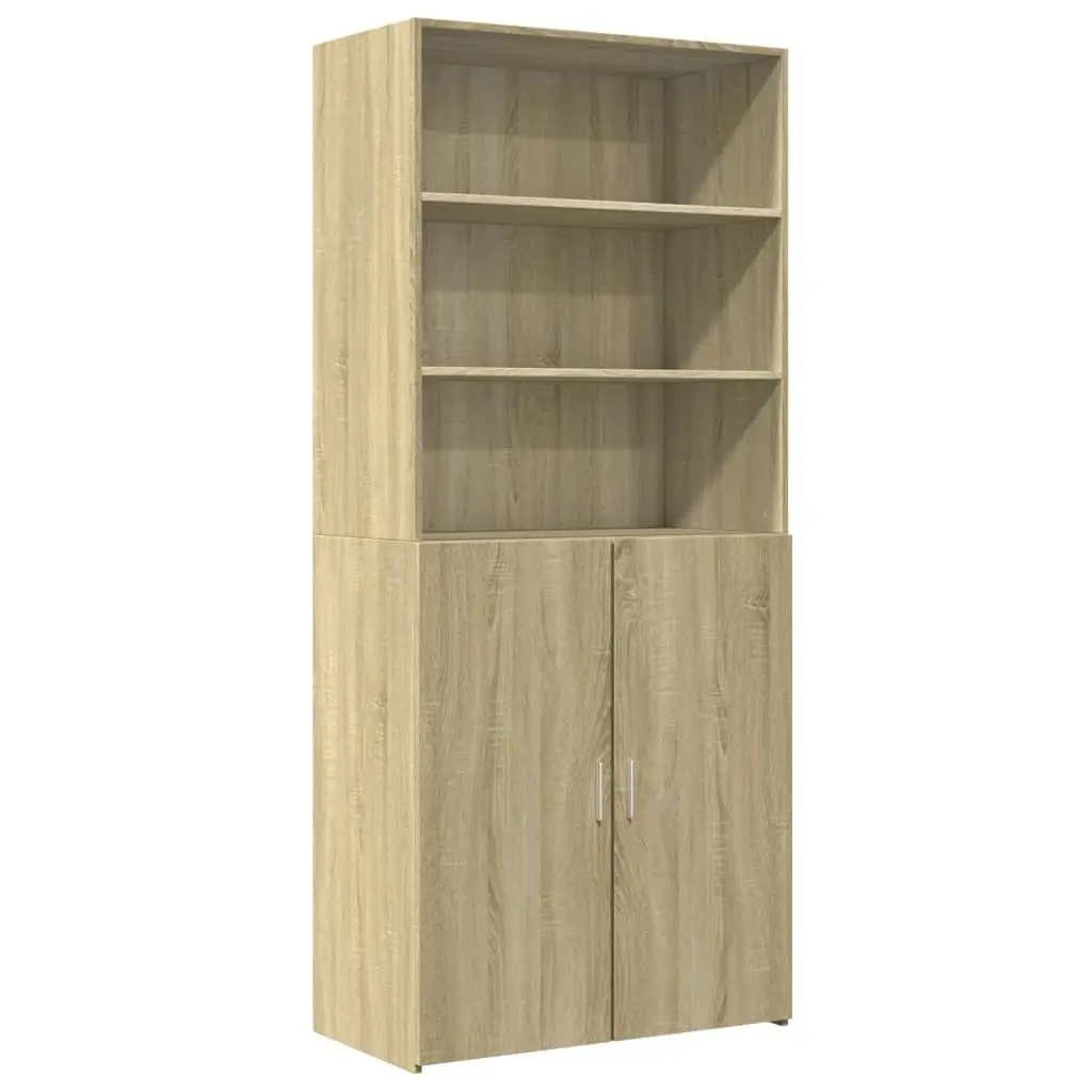 80x42.5x185cm Brown Engineered Wood Highboard Cabinet