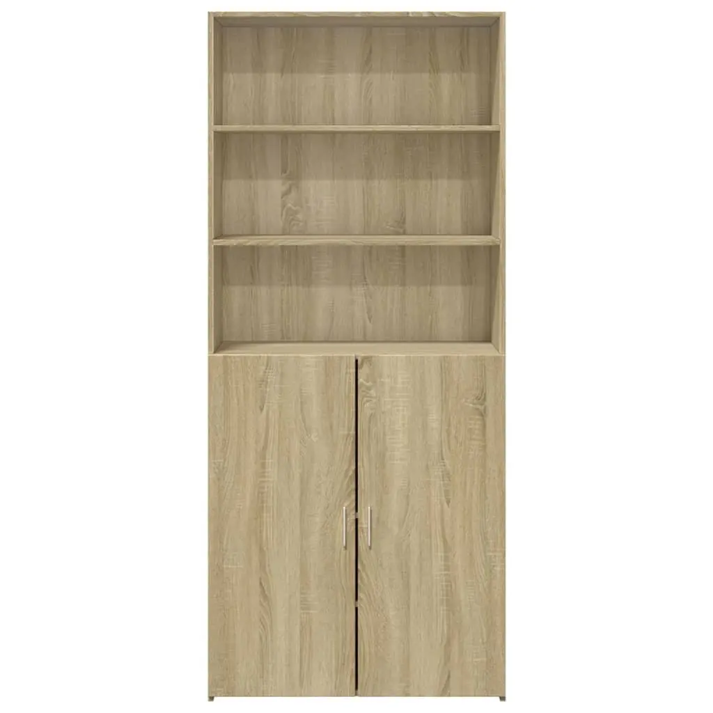 80x42.5x185cm Brown Engineered Wood Highboard Cabinet