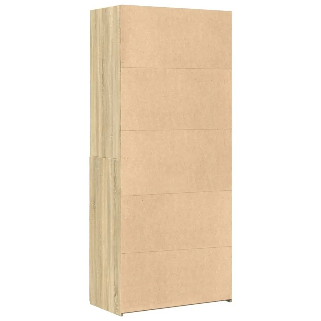 80x42.5x185cm Brown Engineered Wood Highboard Cabinet
