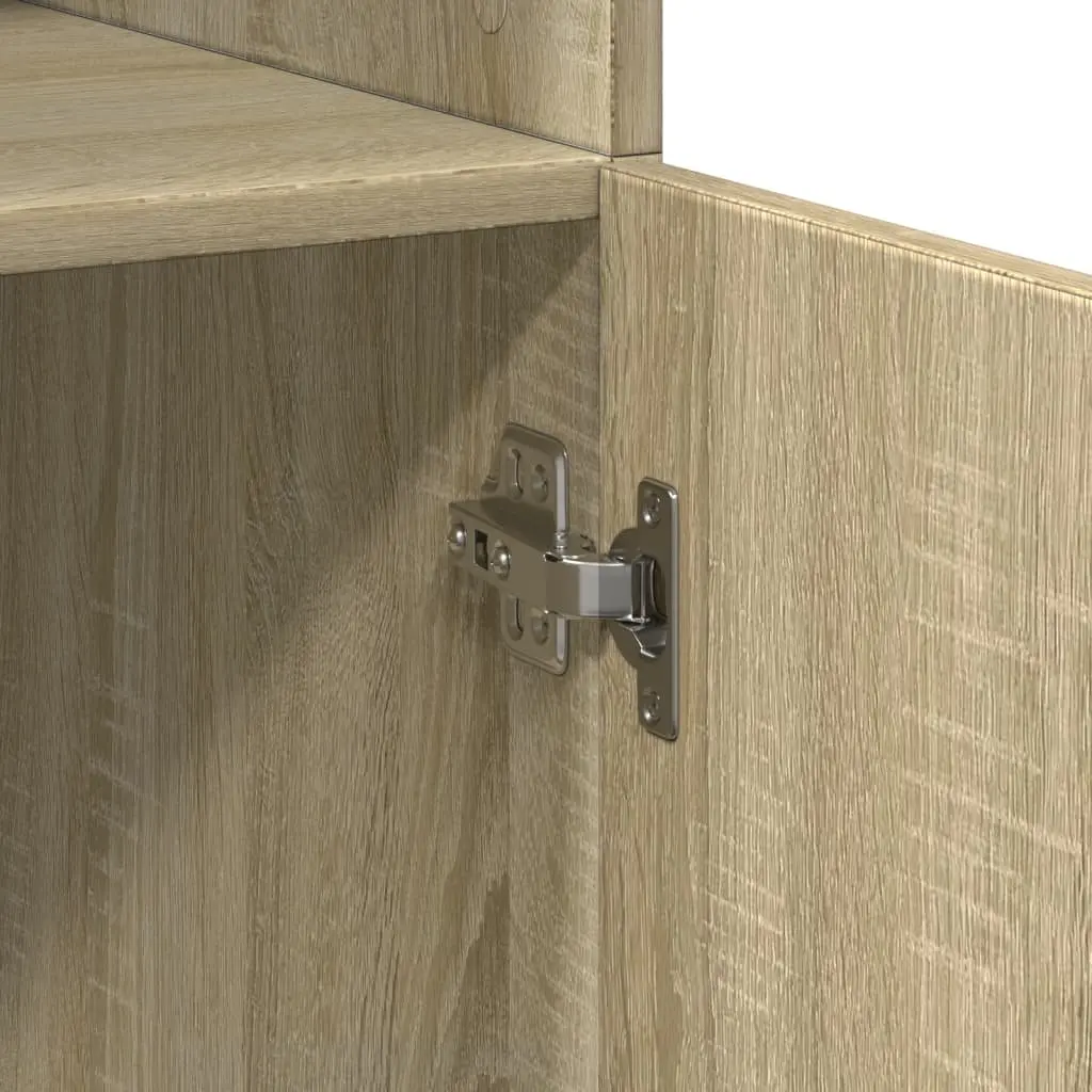 80x42.5x185cm Brown Engineered Wood Highboard Cabinet