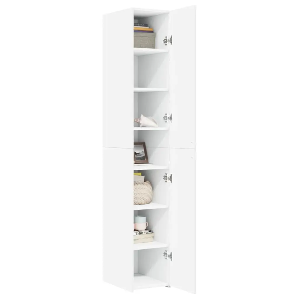 Highboard Storage Cabinet for Home 30x42.5x185cm Engineered Wood White Sideboard Shelves