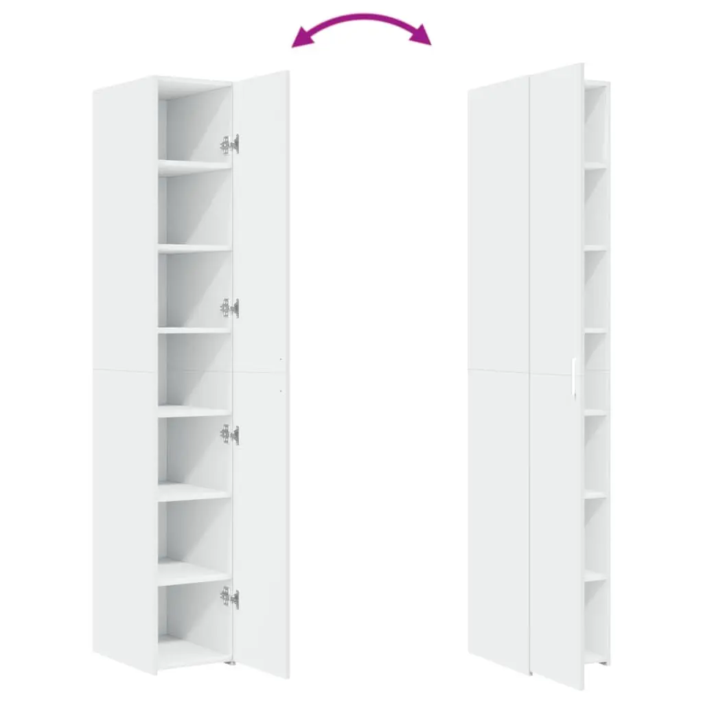 Highboard Storage Cabinet for Home 30x42.5x185cm Engineered Wood White Sideboard Shelves