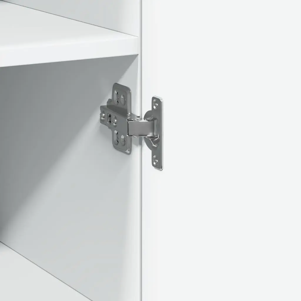 Highboard Storage Cabinet for Bedroom Living Room 40 x 42.5 x 185 cm Engineered Wood White