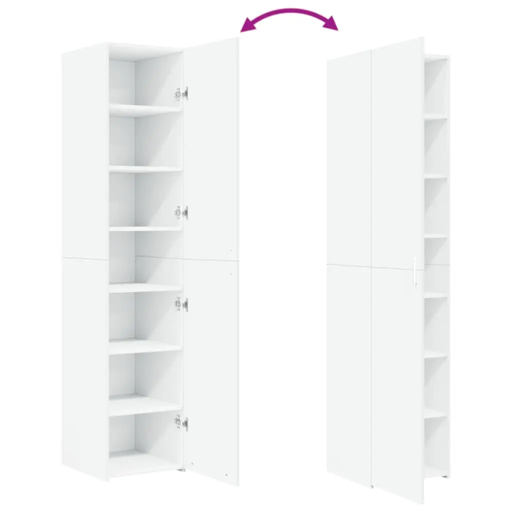 Highboard Storage Cabinet for Bedroom Living Room 40 x 42.5 x 185 cm Engineered Wood White