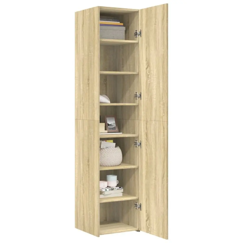 Highboard Storage Cabinet Brown Engineered Wood Sideboard Bedroom Living Room