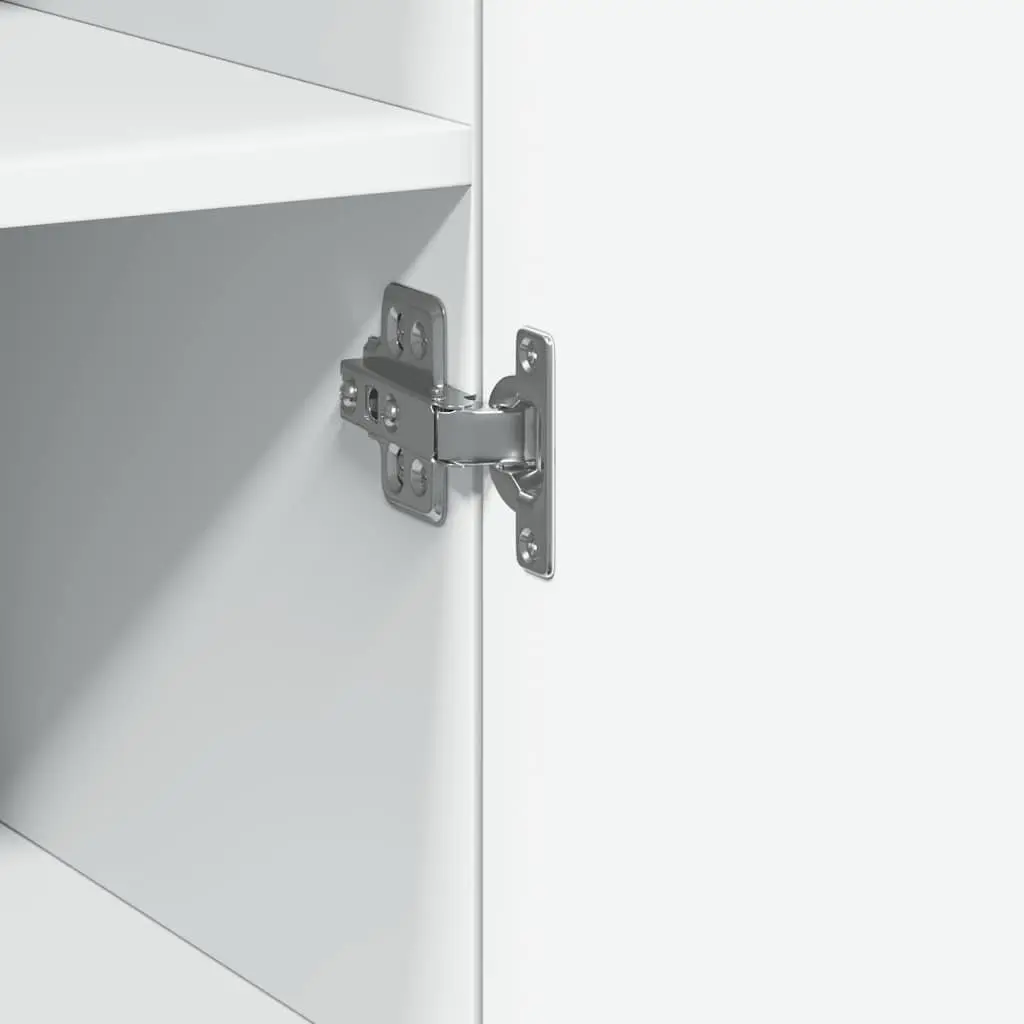 White Highboard Storage Cabinet 45x42.5x185cm Engineered Wood Sideboard Bedroom