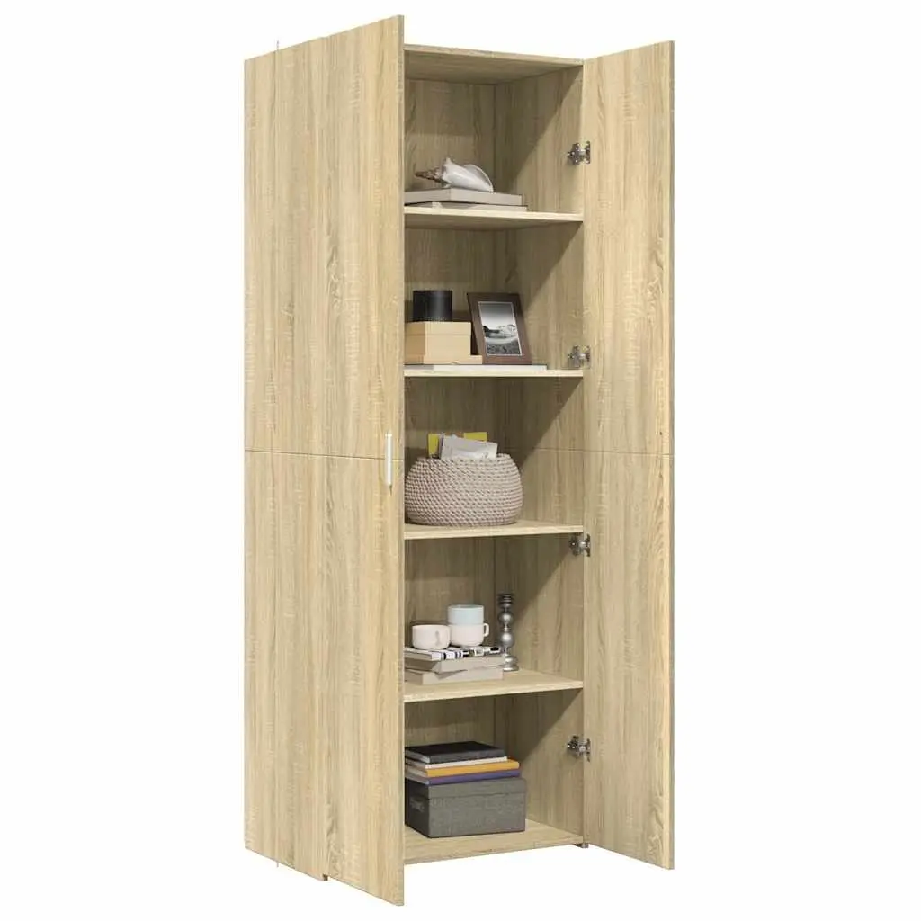 Highboard Storage Cabinet for Bedroom Living Room Brown Engineered Wood
