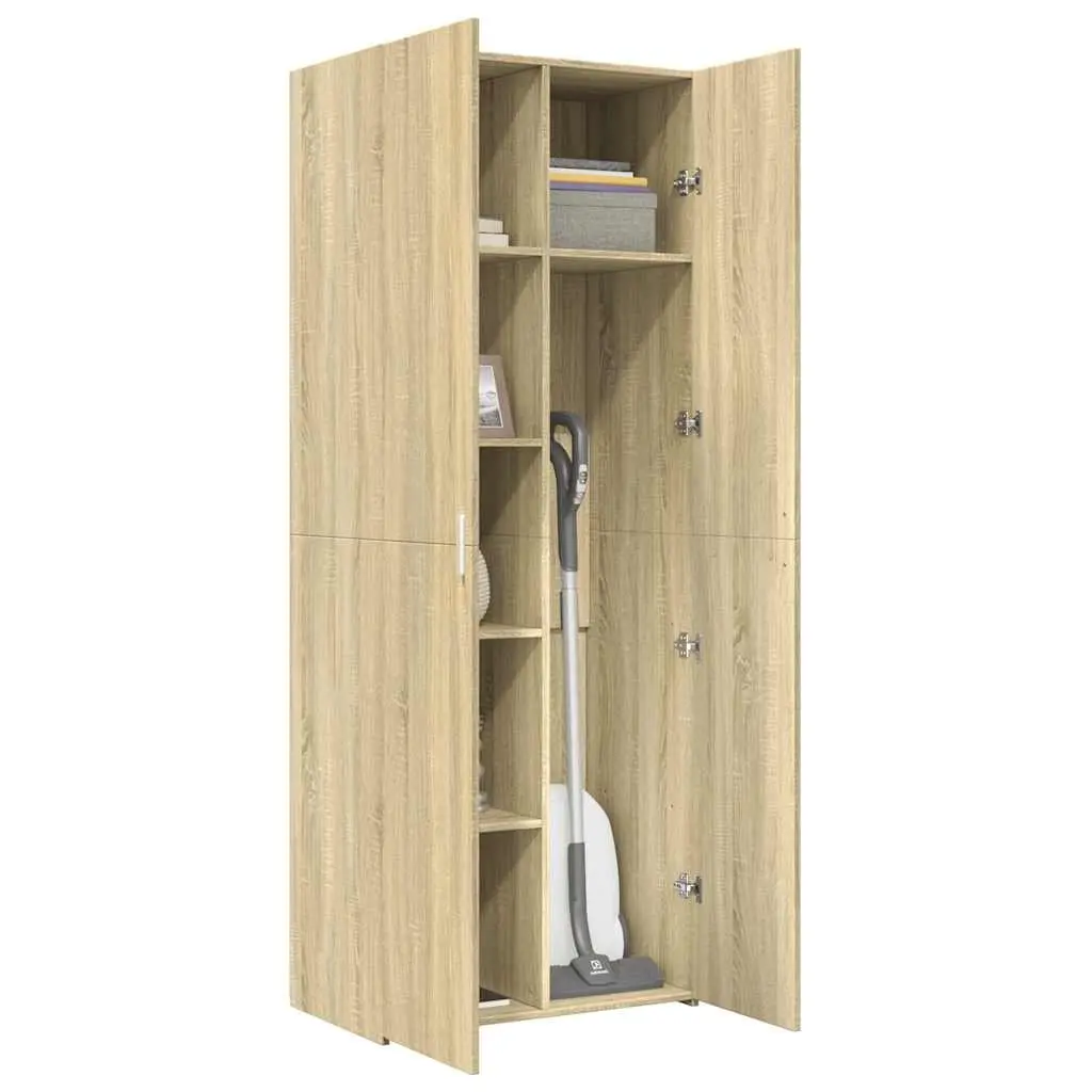 Highboard Storage Cabinet for Bedroom Living Room Brown Engineered Wood 70 x 42.5 x 185 cm