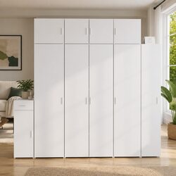 Dimensions and Specs of the White Highboard Storage Cabinet