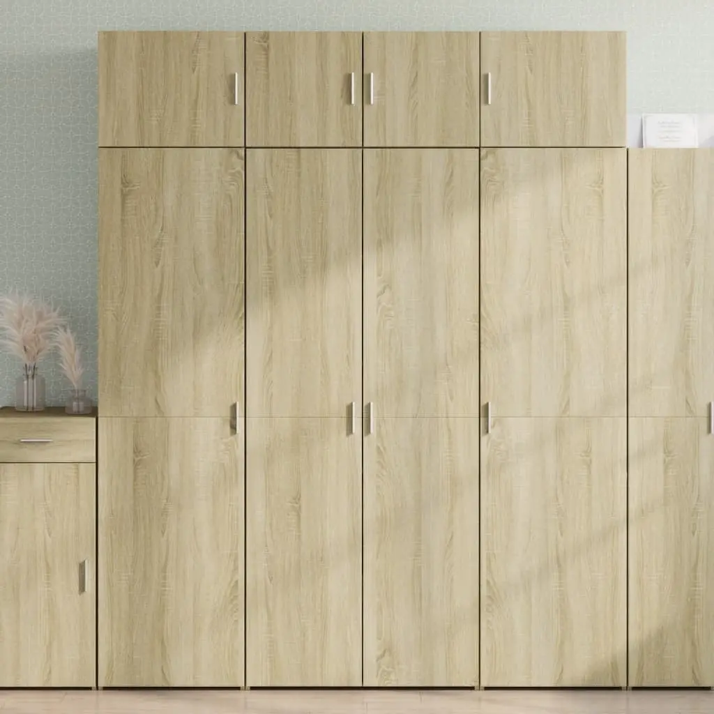 Highboard Storage Cabinet Brown Engineered Wood Living Room Bedroom 80 x 42.5 x 185 cm