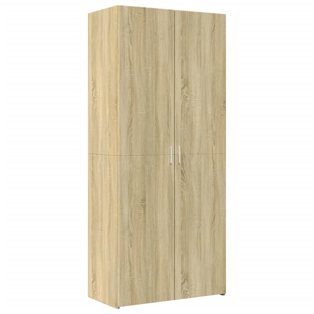 Highboard Storage Cabinet Brown Engineered Wood Living Room Bedroom 80 x 42.5 x 185 cm