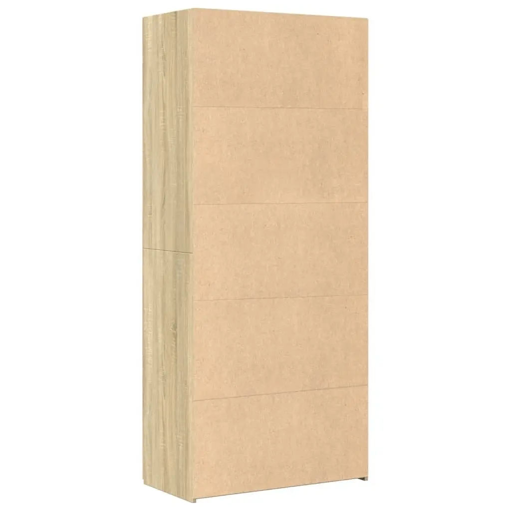 Highboard Storage Cabinet Brown Engineered Wood Living Room Bedroom 80 x 42.5 x 185 cm