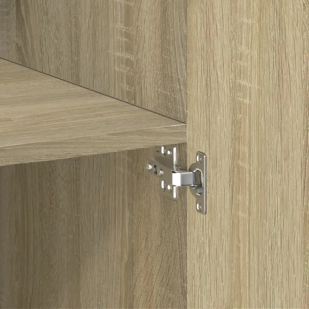 Highboard Storage Cabinet Brown Engineered Wood Living Room Bedroom 80 x 42.5 x 185 cm