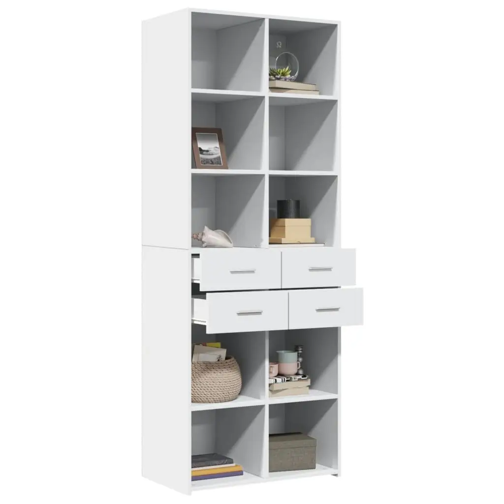 Highboard Storage Cabinet for Home 70x42.5x185 cm White Engineered Wood