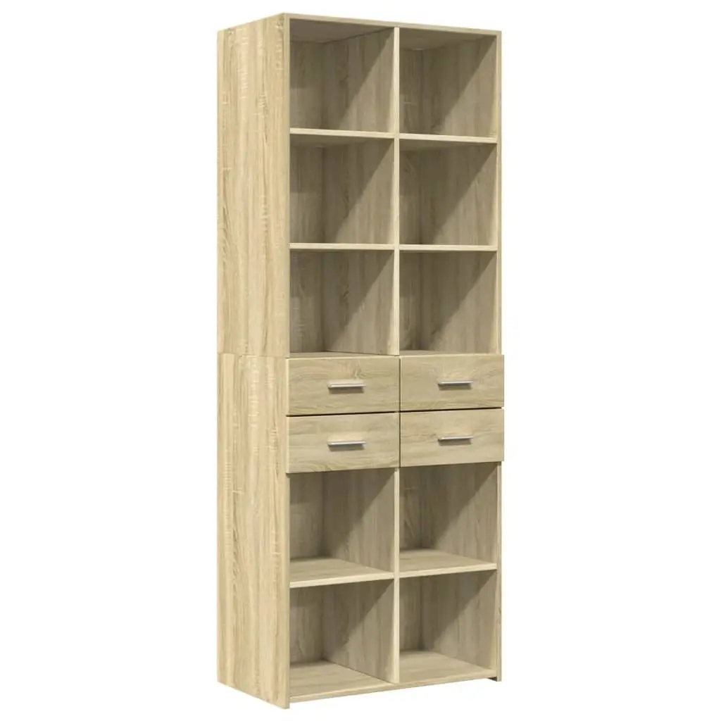 Highboard Storage Cabinet for Home 70x42.5x185cm Brown Engineered Wood Modern