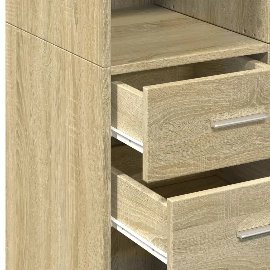 Highboard Storage Cabinet for Home 70x42.5x185cm Brown Engineered Wood Modern