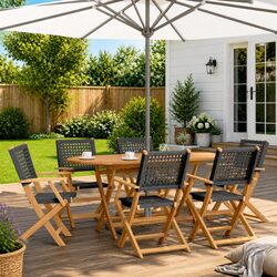 Specifications of 7 Piece Garden Dining Set in Black