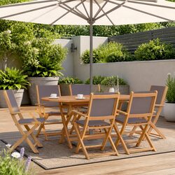 7 Piece Acacia Wood Garden Dining Set - Specifications Inside