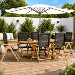 Specifications for 7-Piece Outdoor Dining Set: Black Rattan