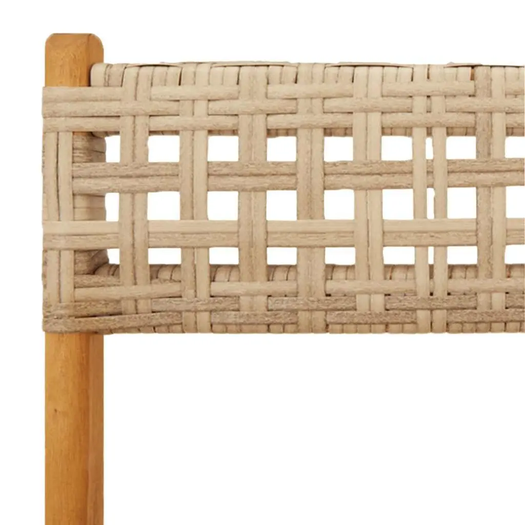 3 Piece Bistro Set Beige Outdoor Furniture Foldable Garden Patio Dining Chair