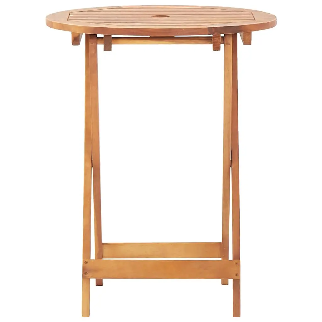 Bistro Set Outdoor Garden Furniture 3 Piece Beige Foldable Table Chairs