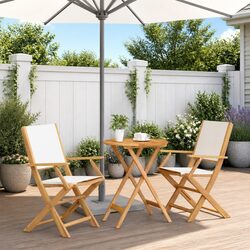 3 Piece Outdoor Bistro Set: 1 Table and 2 Chairs