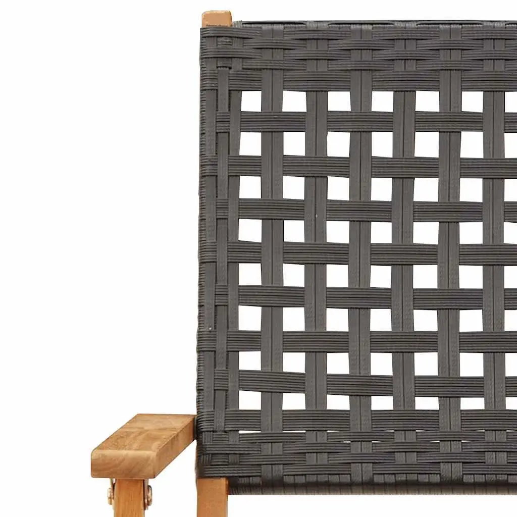3 Piece Foldable Bistro Set in Black Poly Rattan
