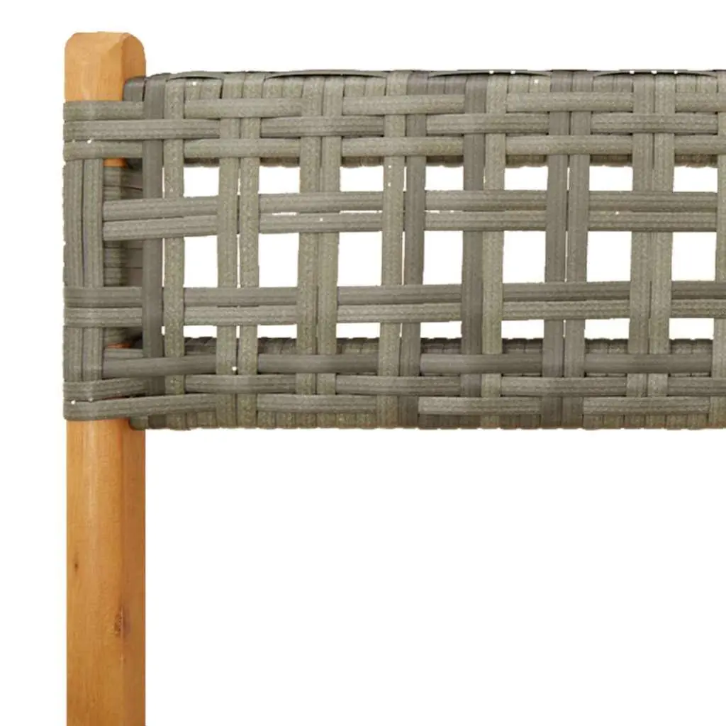 Bistro Set Outdoor Garden Furniture Grey 3 Piece Poly Rattan Solid Wood