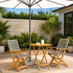 3 Piece Bistro Set: Dimensions and Materials for Outdoors