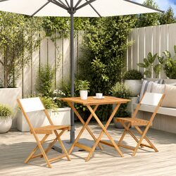 3 Piece Bistro Set: Solid Acacia Wood Construction