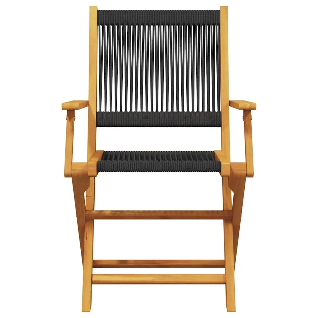 3 Piece Outdoor Bistro Set with Foldable Chairs