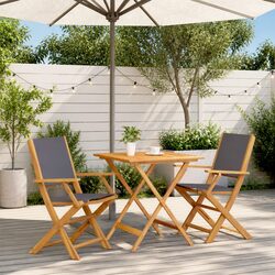 Outdoor Bistro Set: 3 Pieces of Foldable Acacia Furniture