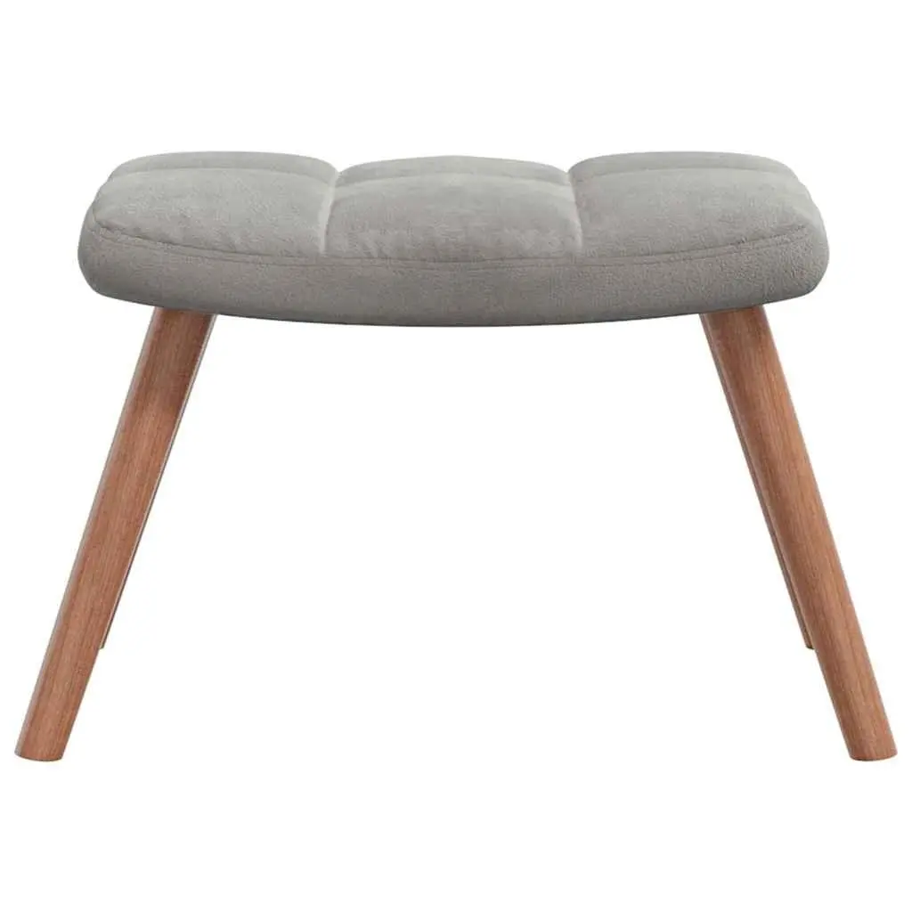 Rocking Chair with Stool Living Room Light Grey Velvet
