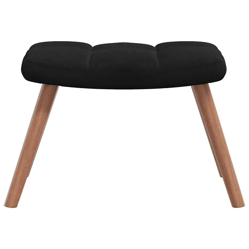 Rocking Chair with Stool Living Room Black Velvet
