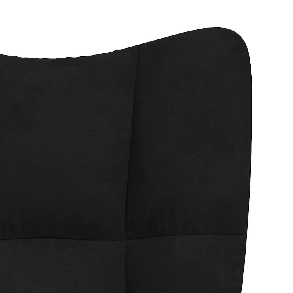 Rocking Chair with Stool Living Room Black Velvet