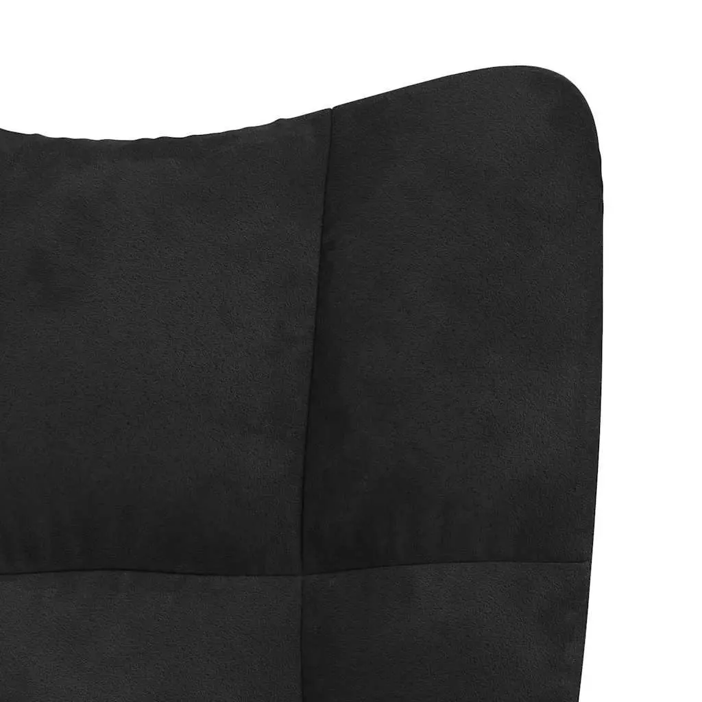 Relaxing Chair for Living Room or Office Black Velvet Padded Foam Adjustable Height Swivel