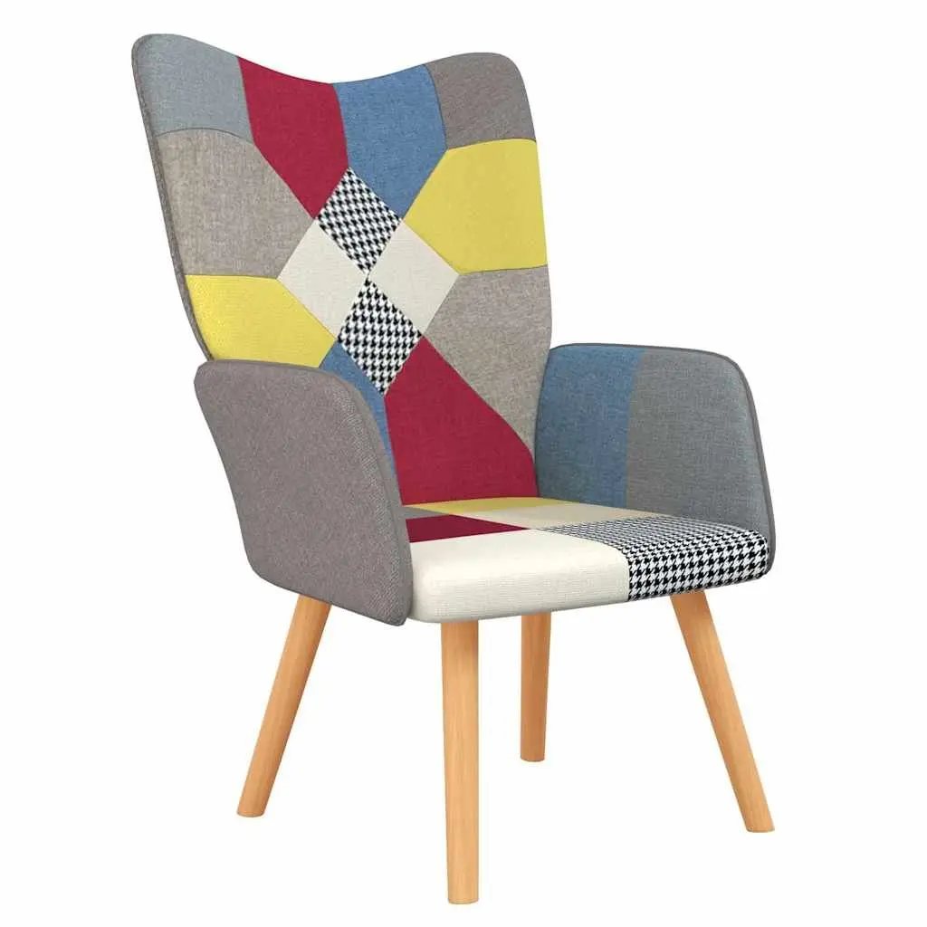 Armchair for Lounge Multicolour Patchwork Fabric Padded Foam