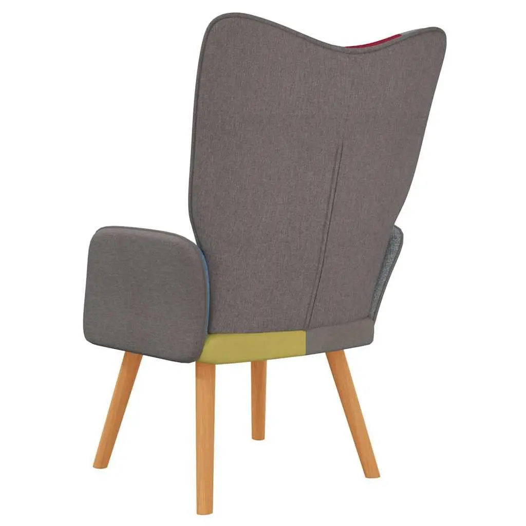 Armchair for Lounge Multicolour Patchwork Fabric Padded Foam