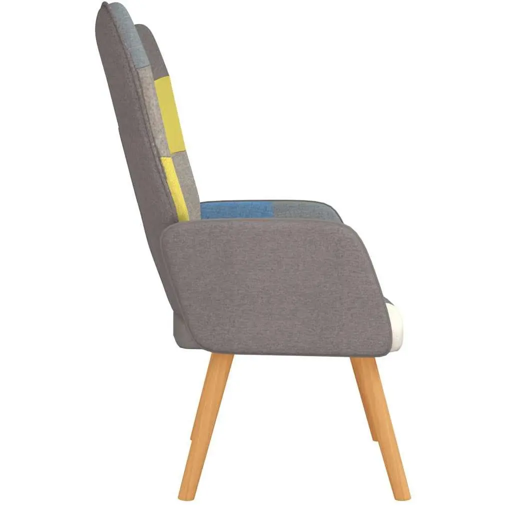 Armchair for Lounge Multicolour Patchwork Fabric Padded Foam