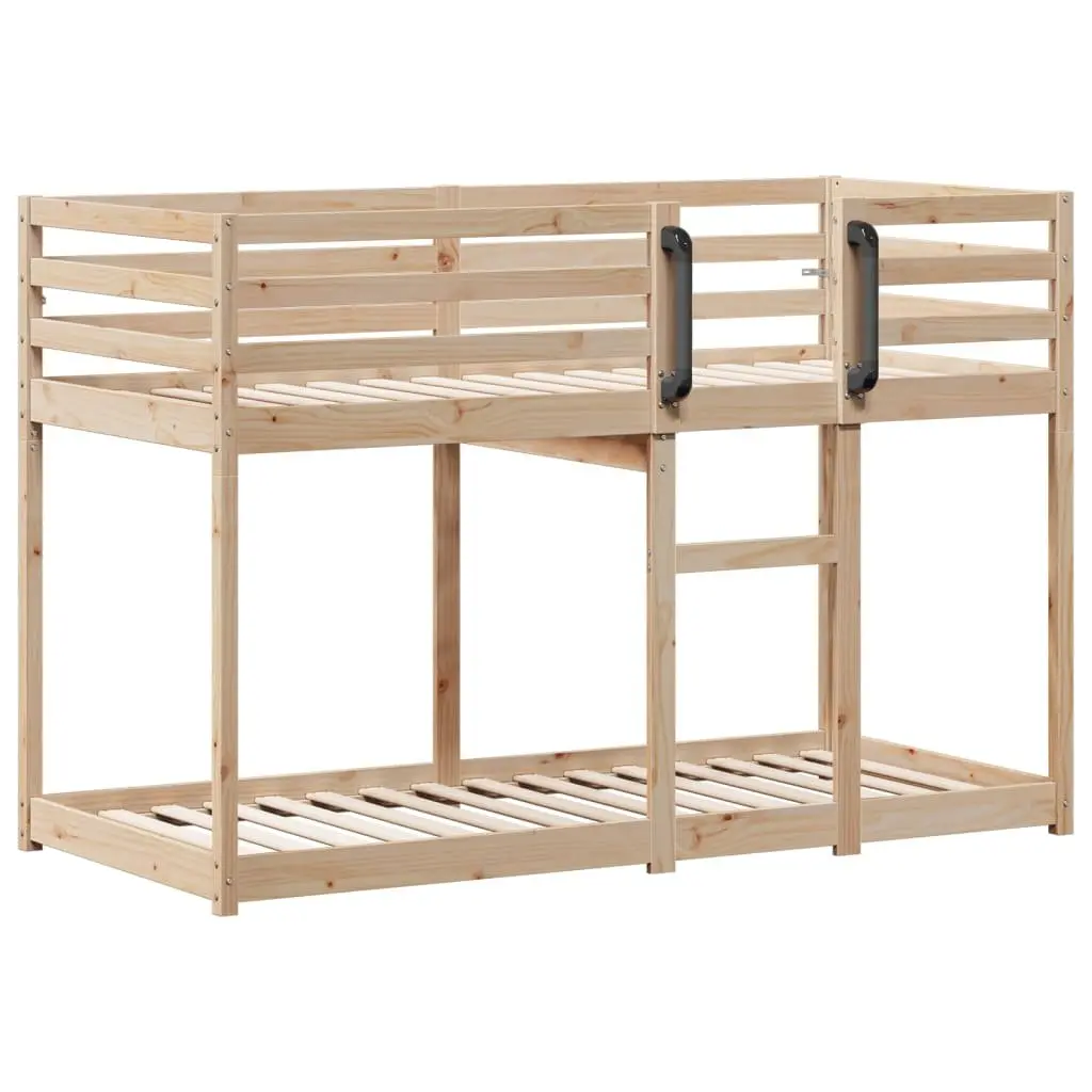 Bunk Bed 90x190 cm Solid Pine Wood Frame Slatted Base Guardrails Space-Saving