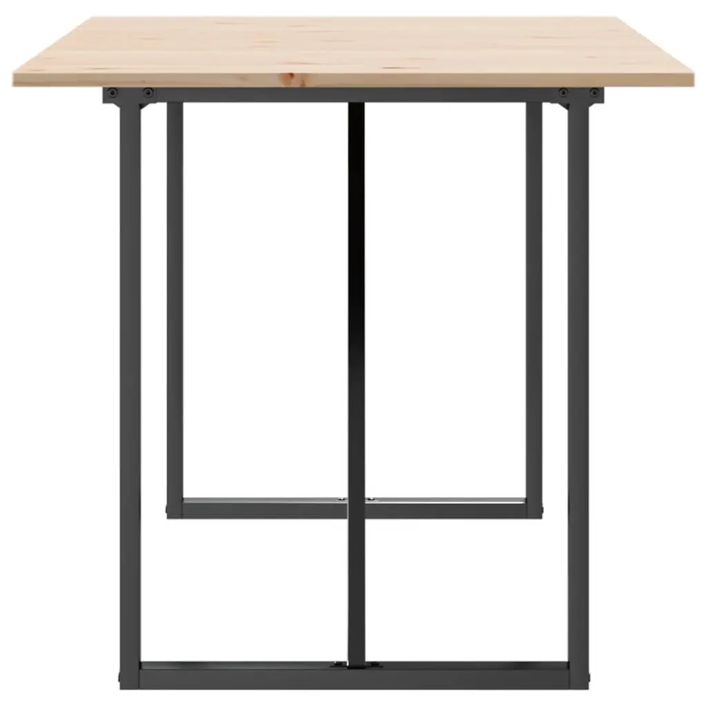 Dining Table O-Frame 140x80x75 cm Solid Wood Pine Steel Kitchen Brown