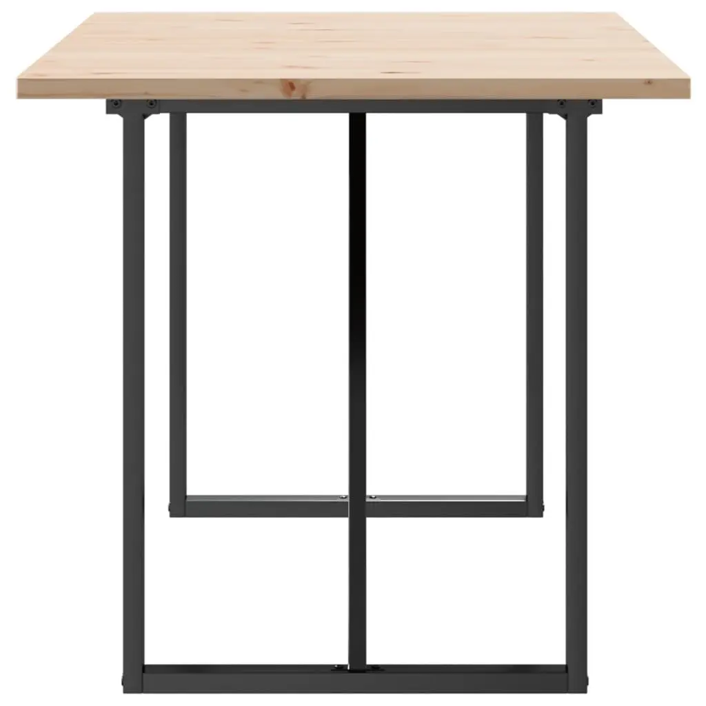 Dining Table 160 cm x 80 cm x 75.5 cm in Solid Pine and Steel Brown Finish