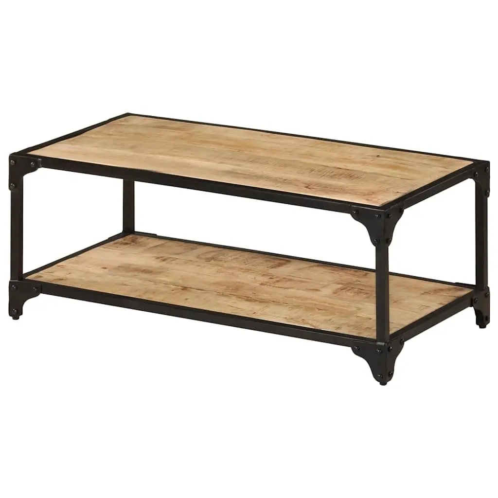 Coffee Table 90x45x35cm Living Room Solid Mango Wood Accent Furniture Brown Vintage Style