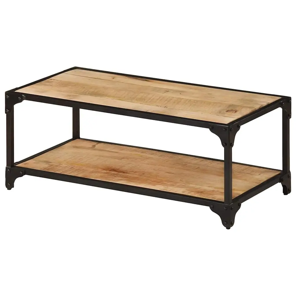 Coffee Table 90x45x35cm Living Room Solid Mango Wood Accent Furniture Brown Vintage Style